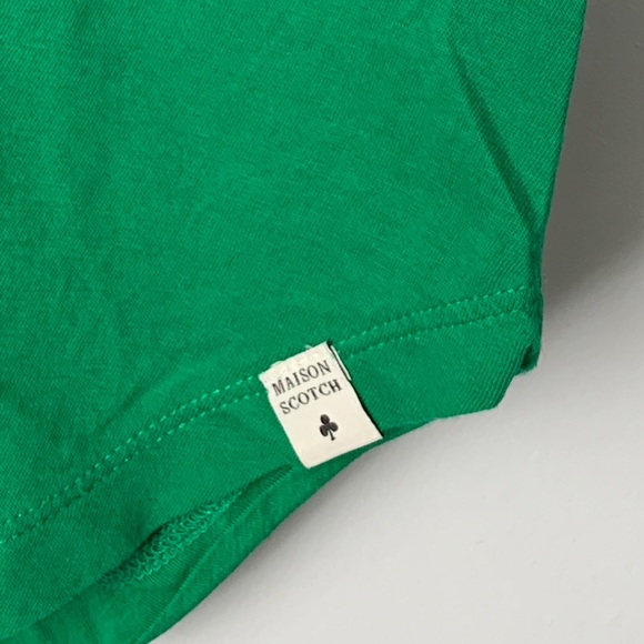 SIZE M SCOTCH & SODA KELLY GREEN COTTON TANK CURVED HEM - Picture 3 of 7